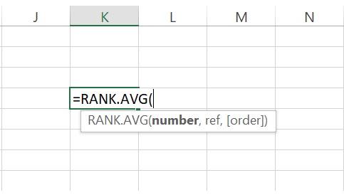 How to use the RANK function in excel