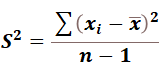 Mathematical formula of variance.