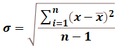 Mathematical calculation of standard deviation
