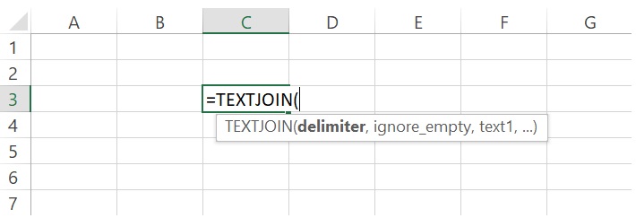 Syntax for textjoin function