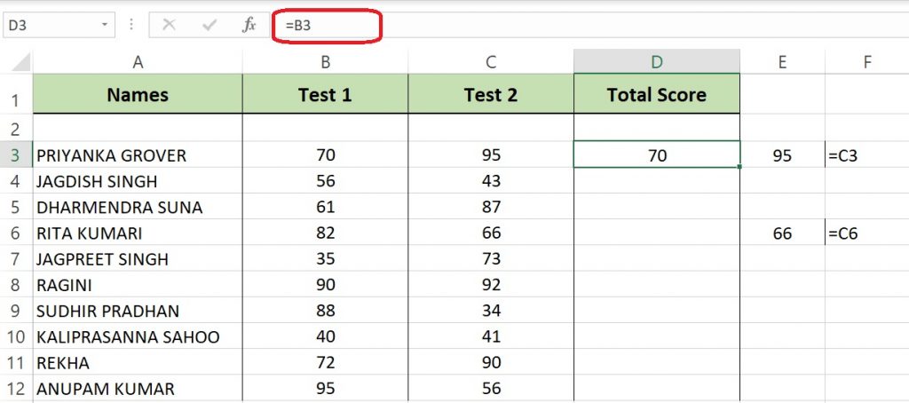 Difference between absolute and relative reference in Excel