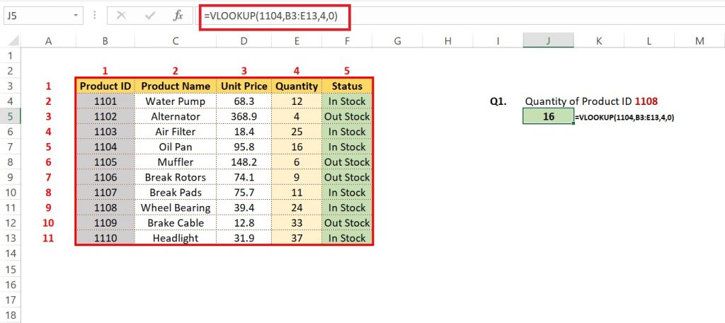 VLOOKUP and MATCH combo function in excel