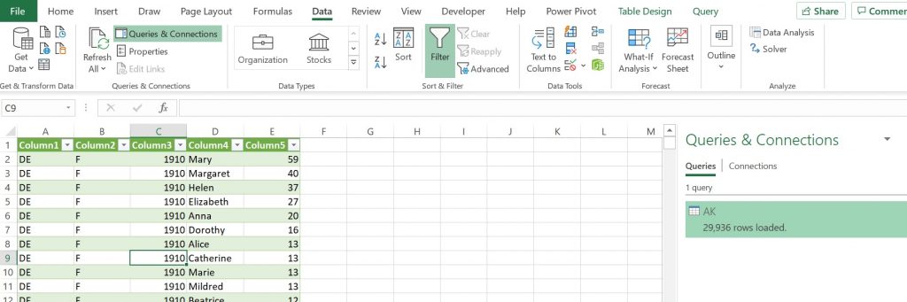 Automate import of test csv file to excel