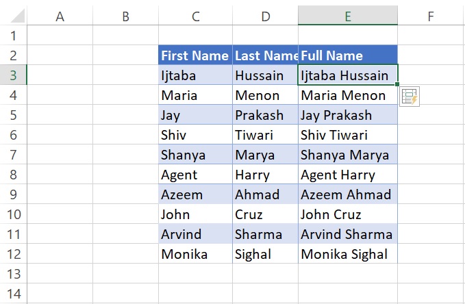Concatenate First and Last Names to Create a Full Name