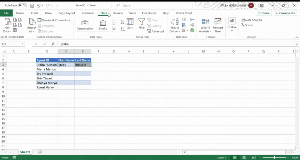 What is Flash fill in excel?