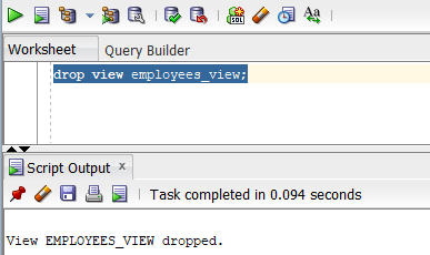 drop view in sql