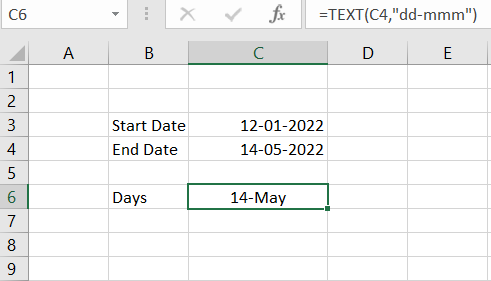 Changing date format in excel