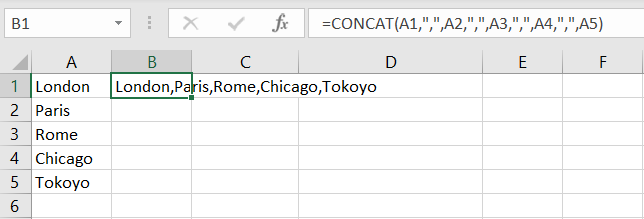 Concatenating with delimiters in Excel