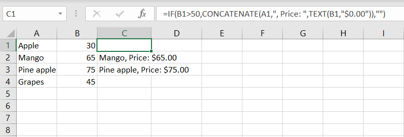 Conditional concatenating in Excel 