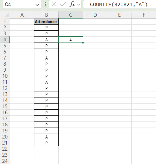 COUNTIF in Excel