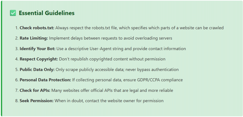 Best Practices for Legal and Ethical Scraping