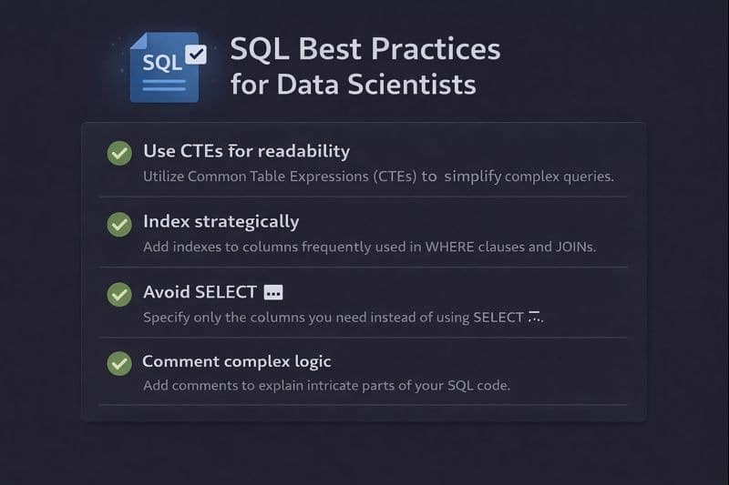 SQL best practices for datascientists.