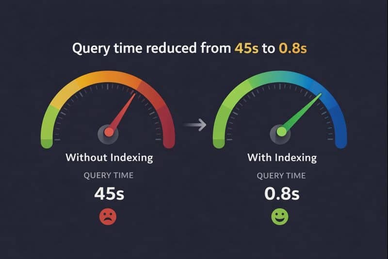 query performance with and without indexing in sql