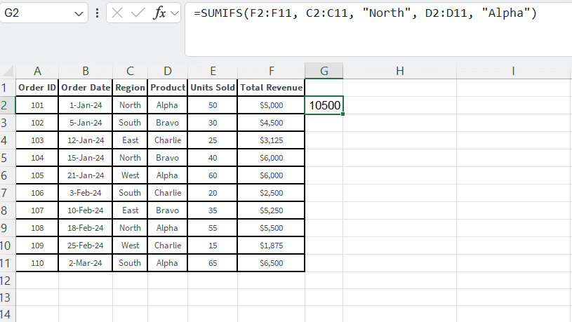sumif with multiple conditions